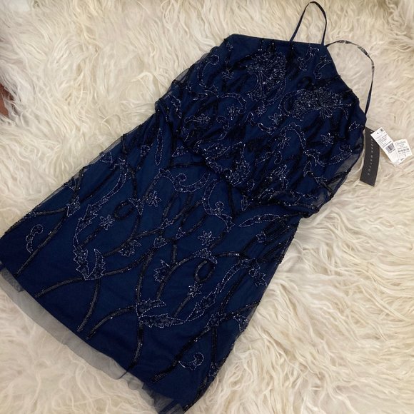 AIDAN MATTOX Halterneck Mini Dress - Picture 2 of 10